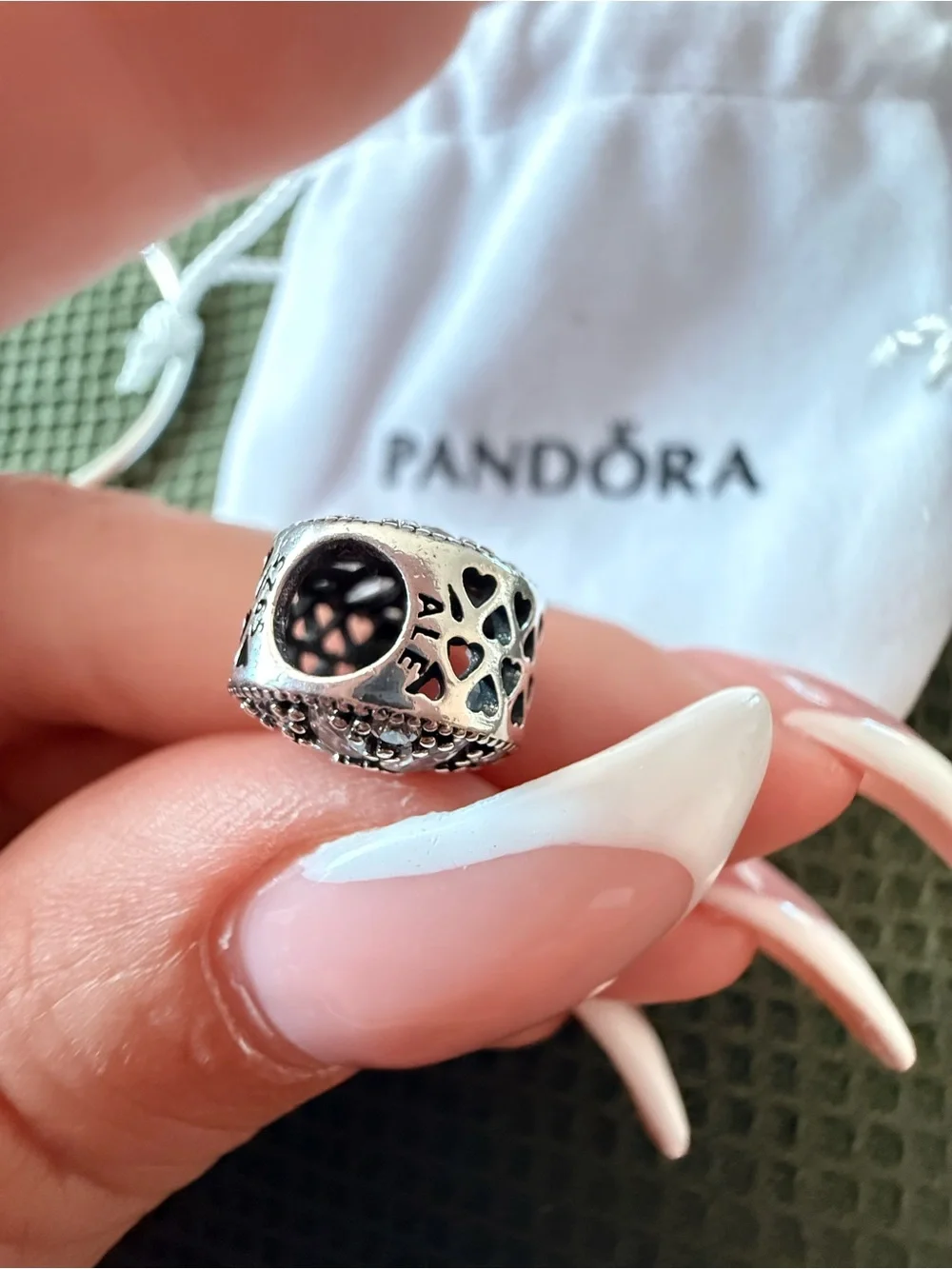 Pandora Silver Floral Crystal Charm